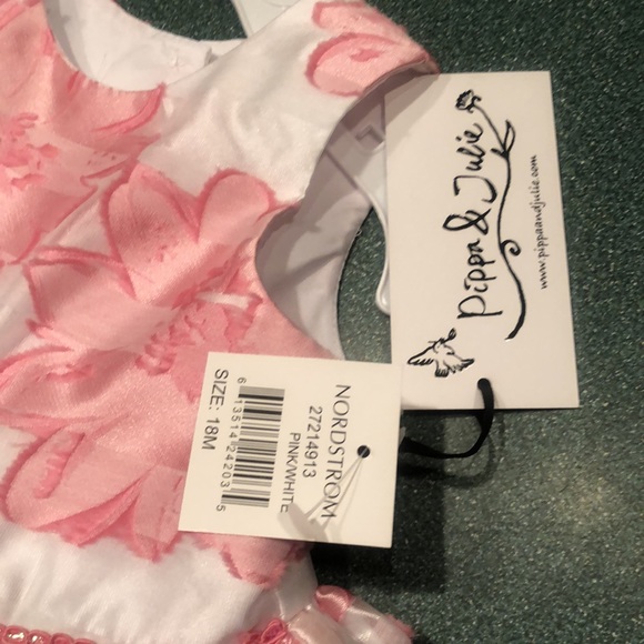 Pippa & Julie sleeveless girls pink white floral dress 18 months NWT - Picture 6 of 9